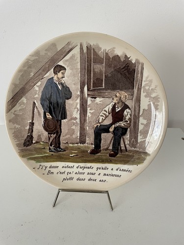 Assiette parlante ancienne - , en