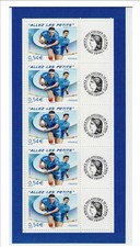 FEUILLET PERSONNALISE 4032 A CERES + TPP 5 timbres RUGBY ALLEZ LES PETITS