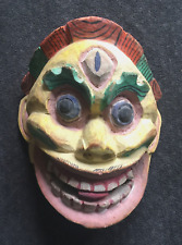 Masque Sri Lanka bois peint Rire Jaune