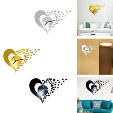 Décoration d'horloge miroir mural moderne bureau maison avec autocollant acryli