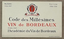 ANCIEN - CODE DES MILLÉSIMES - VIN DE BORDEAUX - MILLÉSIMES 1923 - 1957