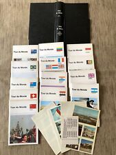 2 classeurs + 18 livrets et lot images à coller - Tour du monde - années 60