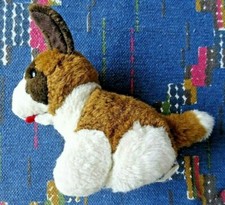 JB3/ DOUDOU PELUCHE CHIEN SAINT BERNARD BLANC   MARRON RODA H 15CM TBE