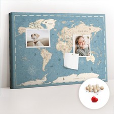 Décoratif Tableau d'affichage Tableau en liège 60x40 Carte du monde ancienne