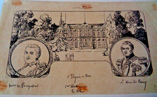 L.C.BOMBLED DE RICHEMOND. cinq dessins à l'encre de chine, sur L'Elysée.(1880)