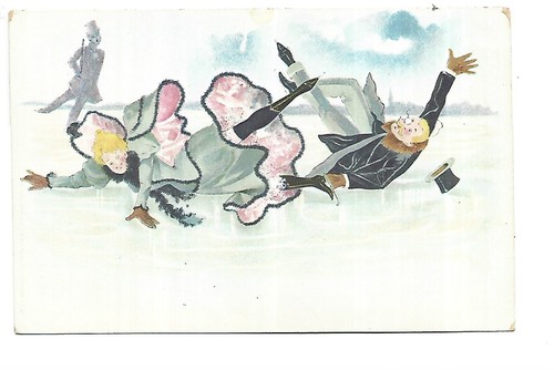 Illustration 1900 patinage - 1900,
