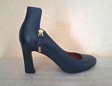 MICHEL VIVIEN - ESCARPINS - POINTURE 38,5 - CUIR -BLEU - authentique