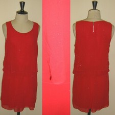 Robe NAF NAF en L soit 40 Rouge avec Paillettes Argentées Made In France TBE