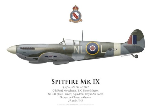 Print spitfire rené - mk, ix,