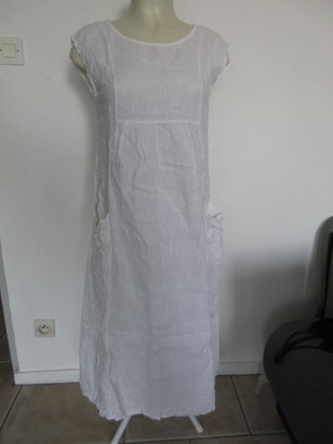Robe blanche lin talia - ,