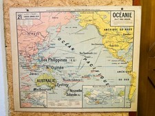 Ancienne carte scolaire Vidal Lablache: L'océanie (n°21)
