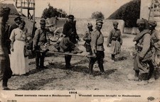 CPA  - 1914 - Blessé marocain ramené à NEUFMONTIERS