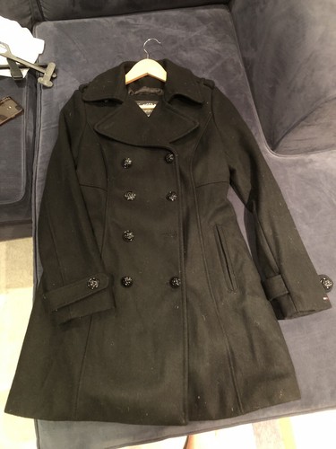 Manteau noir laine tommy - laine,