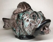 Énorme Soupière Trompe L'œil Poisson ? Signée Marius Giuge Vallauris Vintage