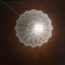 Applique murale plafonnier verre transparent ancien 1960 1970 LAMP-7509