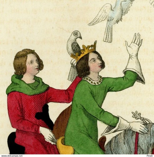 Scène chasse colombe - chasse,