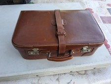 Valise De Voyage Ancienne Marron Simili Cuir Avec Mirroir ,Collection