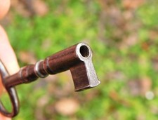 71mm Ancienne Clé à canon creux,Fer Forgé XVIII,Clef creuse,cadenas,serrure,Key