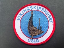 ECUSSON Patch VIKINGSKIPSHUSET OSLO Brodé Musée Bateau Viking Vintage Norvège