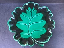 Plat ou coupe à fruits vintage en forme de feuille - Verceram - années 50-60
