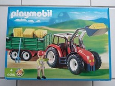 4496 Playmobil Ferme : Tracteur / remorque de foin / fermier (2004)