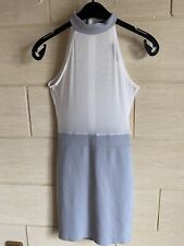 Superbe Robe De Soiree Missguided 34 XS Haut Transparent Jupe Crayon Gris Blanc