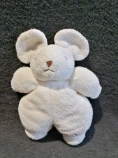 Doudou peluche souris blanche