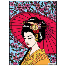 Coloriage - Geisha - Tableau
