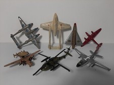 Lot 6 avions + 1 Hélicoptère miniatures - Jouets anciens