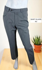 Bruno Saint Hilaire Taille 40  Pantalon de costume gris homme laine mélangé