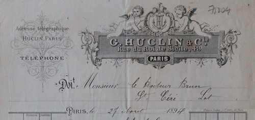 Facture 1894 paris - 1894, ivème
