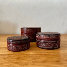 Rare ensemble de boites en laque de Birmanie XIX°-XX°