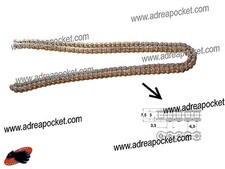 Chaine Fine 74 liens Dorée 6mm H25 Pocket Bike