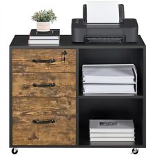 Caisson de Bureau à 3 Tiroirs Support Imprimante sur 5 Roulettes Industriel     