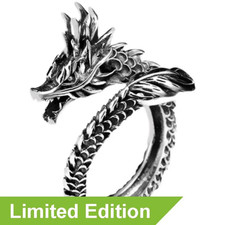 925 Silver dragon ring, size