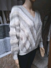  Pull Angora / Laine D Agneau  Bouton D'or tricoté Main   taille 42 / 44   