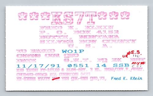 Ham radio qsl ks7t - radio,