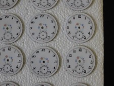 lot 5 cadrans fleurie montre gousset neuf de stock ancien diamètre 41 mm