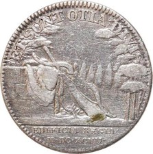 X3965 Inédit Jeton Louis XIV Massue Arc posés Tête de Lion 1644 1715 Argent