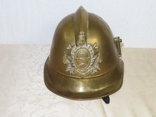 Casque De Pompier En Laiton Ancien Avec Emblème Bien Württemberg !