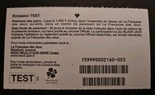 094  TEST -FDJ -black Jack- Série 15999 -Française Des Jeux-ticket A Gratter-