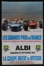 Affiche 1966 GRAND PRIX DE FRANCE ALBI Formule 1 Craven A 39x59cm 1645