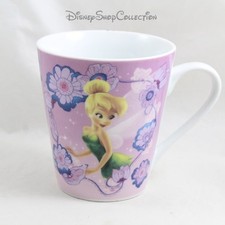 Mug Fée clochette DISNEY Tinker Bell violet fleurs tasse en céramique 10 cm (MO)