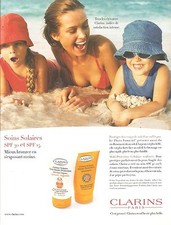 PUBLICITE advertising  CLARINS Soins creme  Solaire  15 2004