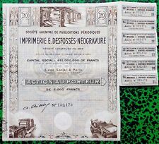 Dépt 75 - Siège à Paris - Superbe Décor Secteur de la Presse & Imprimerie 1955