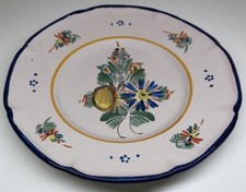 Ancienne Assiette Signée Montagnon Nevers France 🇫🇷 Fait Main D 21,3 Cm N1