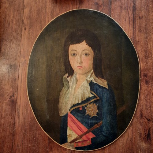 Portrait huile bois tableau - huile,