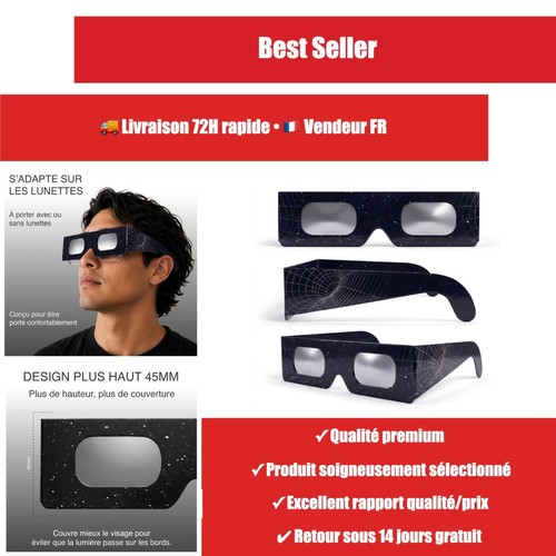 Lunettes éclipse solaire safe - lunettes,