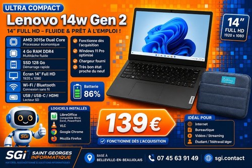 Lenovo 14w gen - 14w, ssd
