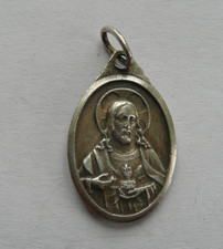 Ancienne MEDAILLE religieuse SACRE COEUR de JESUS/ N-D du ROSAIRE en Métal